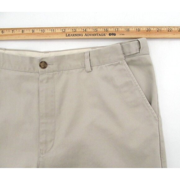 Vintage LL Bean Pants Mens 38x29 Beige Stretch Comfort Waist Straight Leg Khakis - Picture 11 of 15